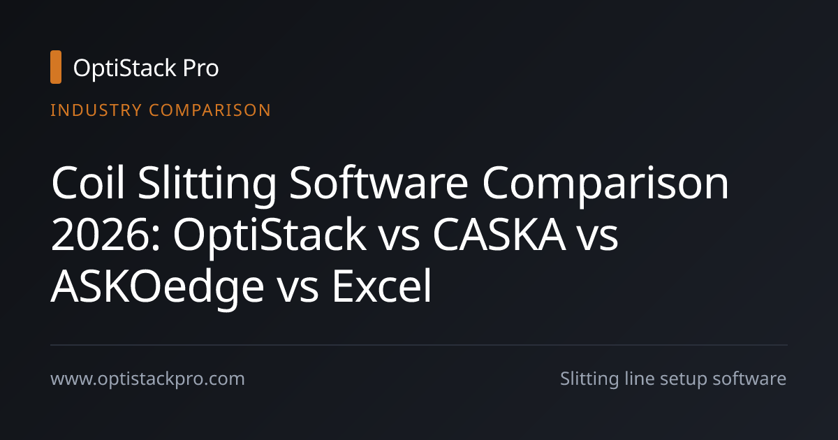 Coil Slitting Software Comparison 2026: OptiStack vs CASKA vs ASKOedge vs Excel, an OptiStack Pro operator guide on coil slitting